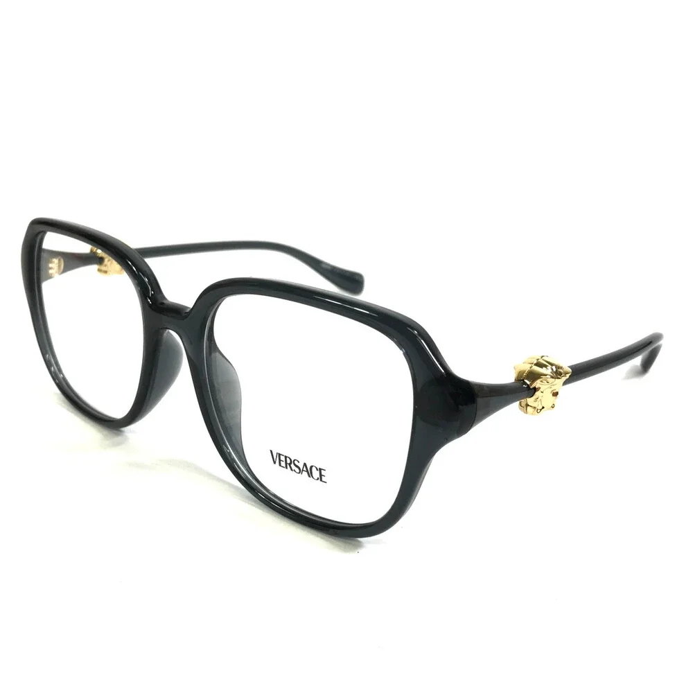 Versace Eyeglasses Frames MOD.3386-D 5483 Polished Grey Asian Fit 55-18-140
